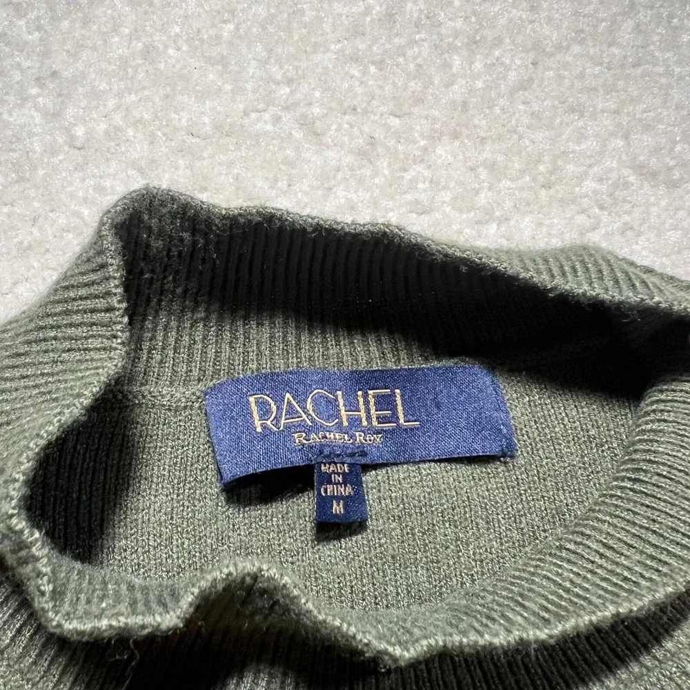 Rachel Rachel Roy Mock Neck Sweater Womens Medium Olive‎ Green Sleeveless Shell
